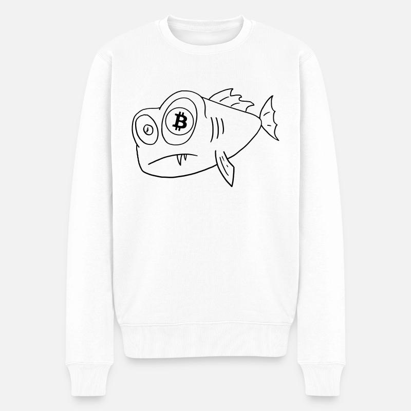 bitcoin poisson à l’œil bitcoin - Pull Premium bio Homme - blanc