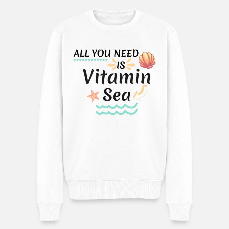 All you need is vitamin sea - Männer Premium Bio Pullover - Weiß
