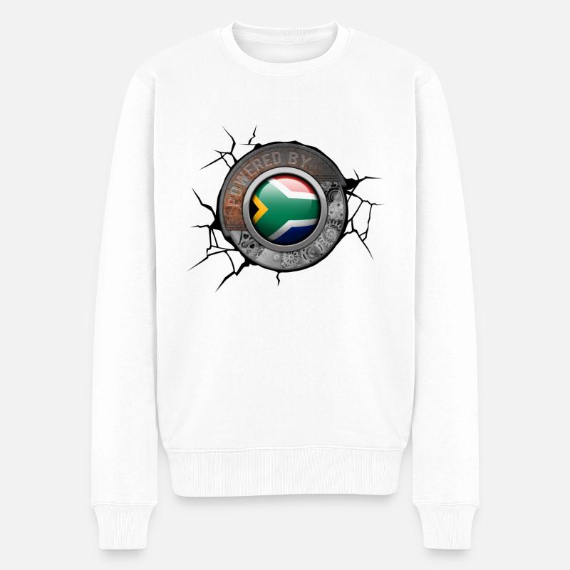Südafrika Steampunk Motor Angetrieben Vom Stolz - Männer Premium Bio Pullover - Weiß