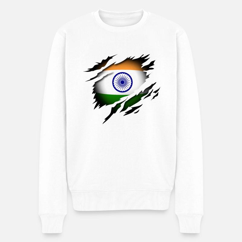 L’Inde dans l’âme - Pull Premium bio Homme - blanc