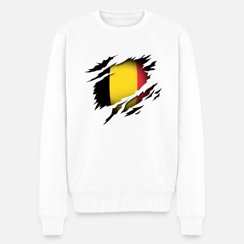 La Belgique dans l’âme - Pull Premium bio Homme - blanc