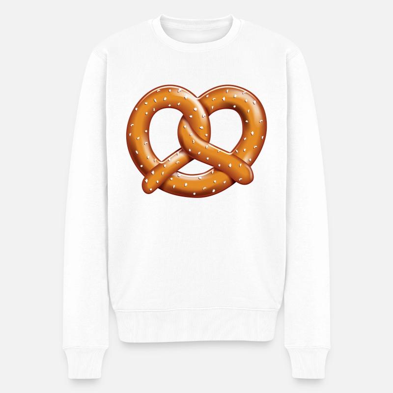 Brezel - Männer Premium Bio Pullover - Weiß