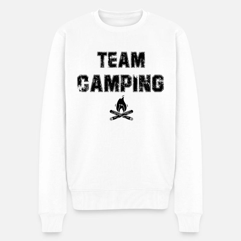 Team Camping - Männer Premium Bio Pullover - Weiß