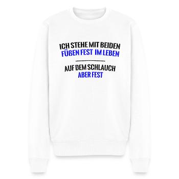 Auf dem Schlauch stehen lustiger Spruch Geschenk - Männer Premium Bio Pullover - Weiß - Vorne - Thijin (182cm)