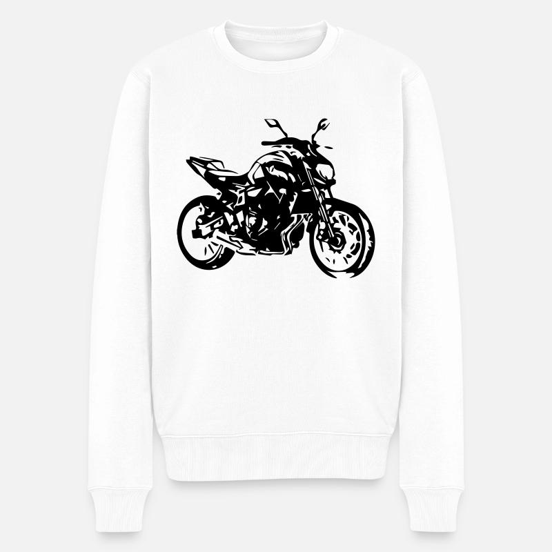 moto roadster - Pull Premium bio Homme - blanc
