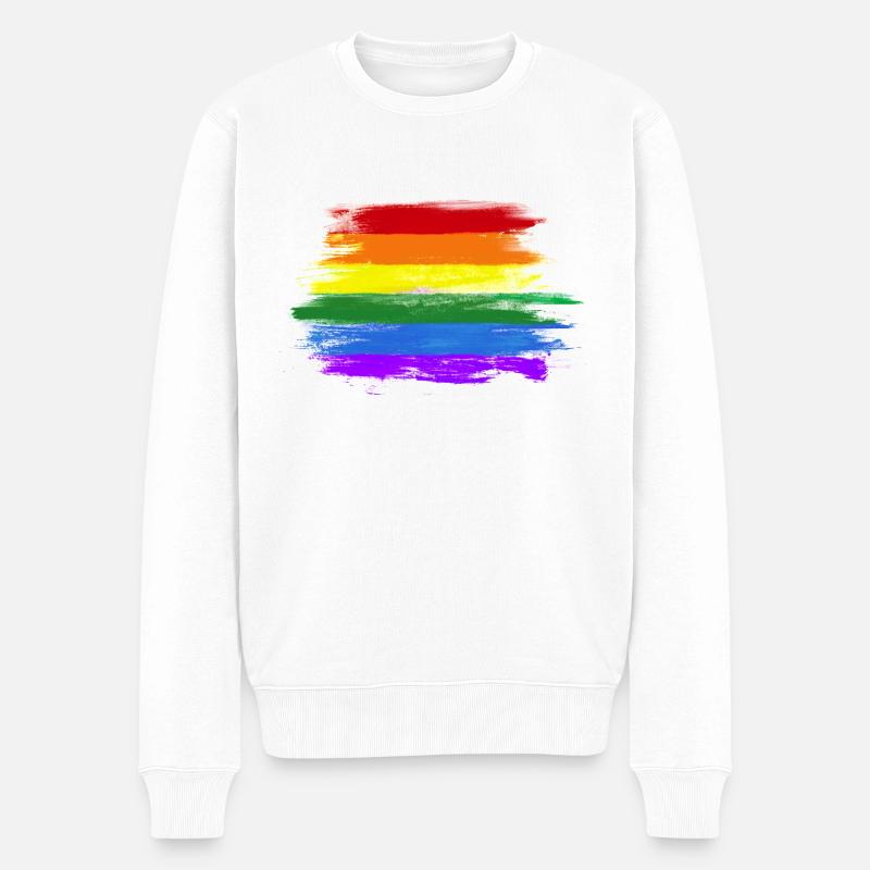 Drapeau LGBT - Pull Premium bio Homme - blanc