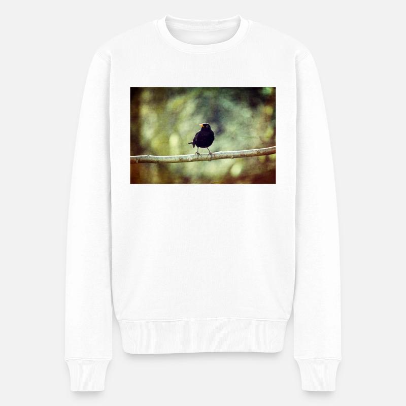 Die Amsel - Männer Premium Bio Pullover - Weiß