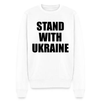 Stand With Ukraine Peace No War - Männer Premium Bio Pullover - Weiß - Vorne - Thijin (182cm)