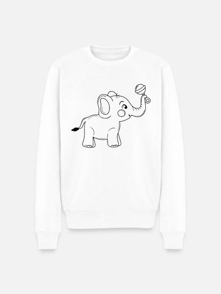 Baby Elefant - Männer Premium Bio Pullover - Weiß