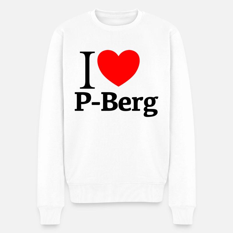 I LOVE P-BERG - Männer Premium Bio Pullover - Weiß