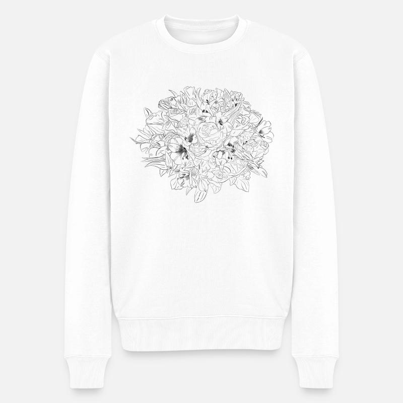 Illustration Blumen Floriana - Männer Premium Bio Pullover - Weiß