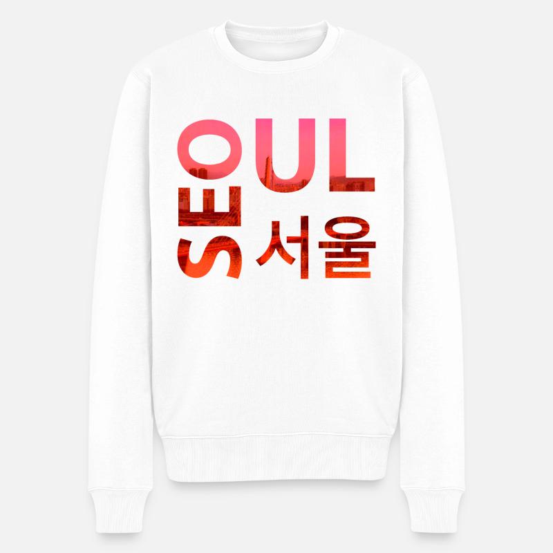 Seoul - Männer Premium Bio Pullover - Weiß