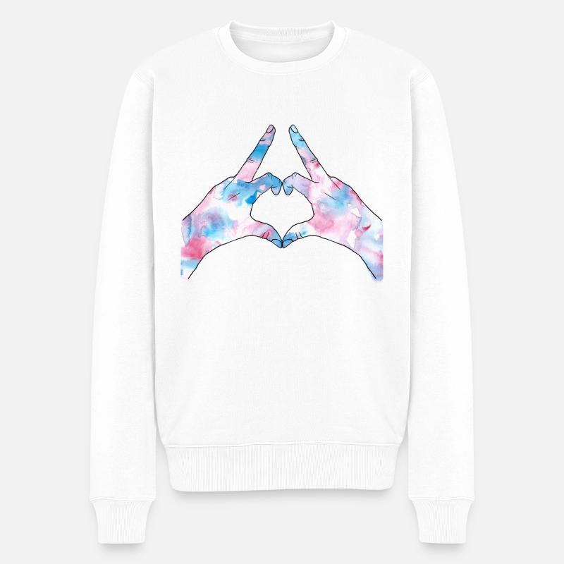 Doigt et coeur - Pull Premium bio Homme - blanc