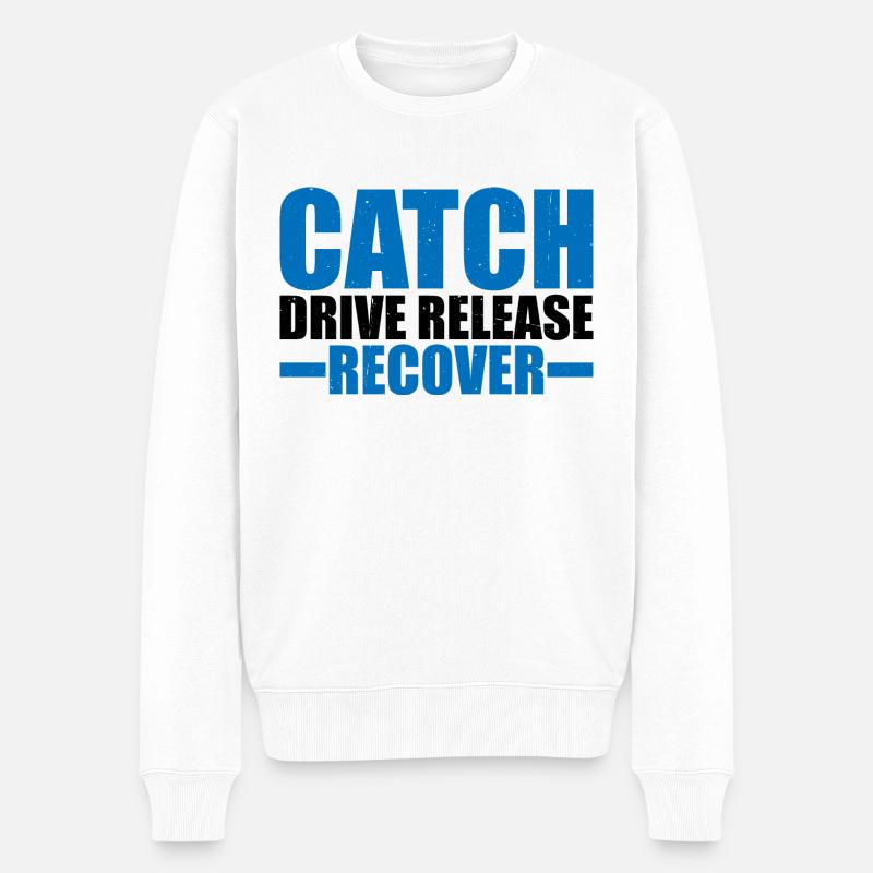 Catch Drive Release Recover 9 - Männer Premium Bio Pullover - Weiß
