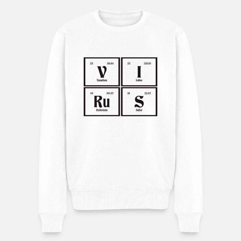 Virus - Tableau périodique des éléments - Pull Premium bio Homme - blanc