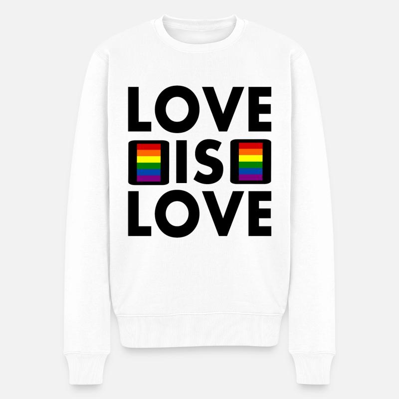 Love is love - Männer Premium Bio Pullover - Weiß