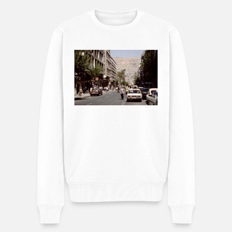 Old City View - Männer Premium Bio Pullover - Weiß