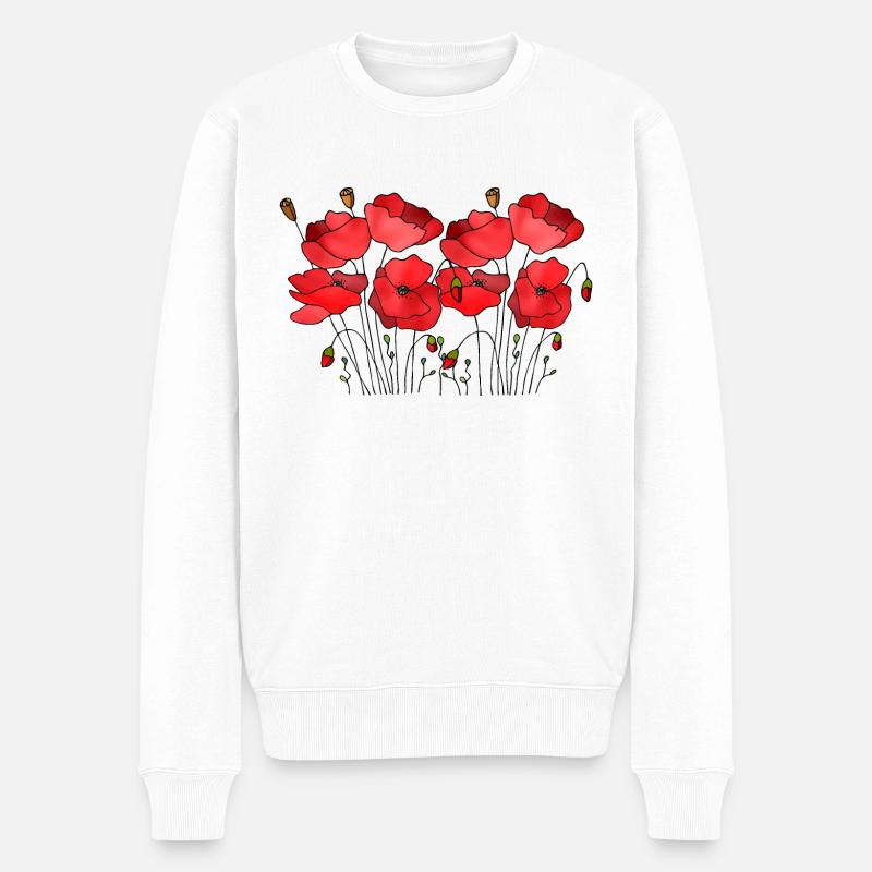 Blumen - Männer Premium Bio Pullover - Weiß