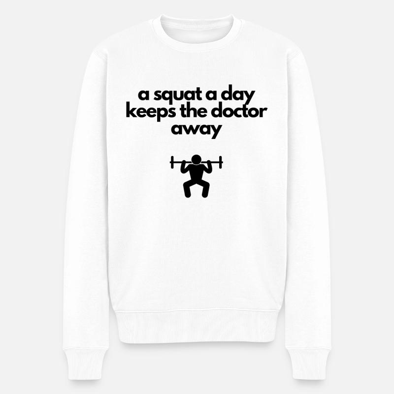 Gym Gym Squat Dicton - Pull Premium bio Homme - blanc