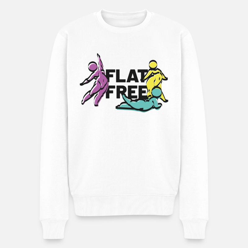 flat free - Männer Premium Bio Pullover - Weiß