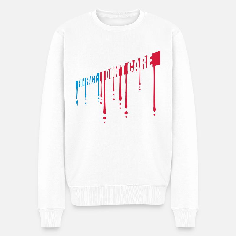 I dont care fact - Männer Premium Bio Pullover - Weiß