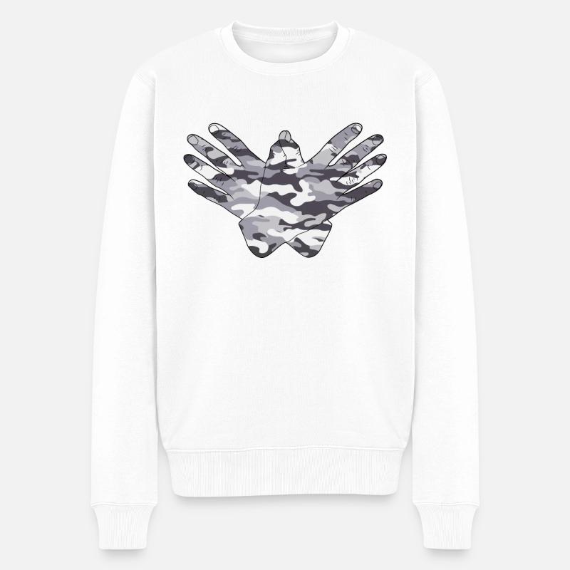 Adler - Männer Premium Bio Pullover - Weiß
