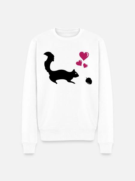Eichhörnchen Love - Männer Premium Bio Pullover - Weiß