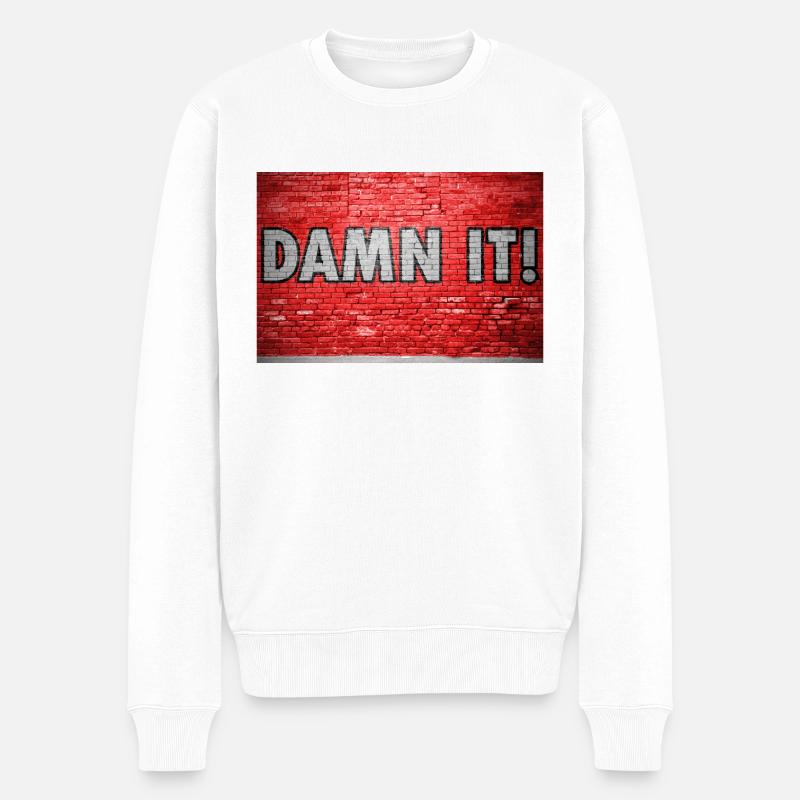 Damn It Brick Wall Graffiti - Men's Premium Organic Jumper - white