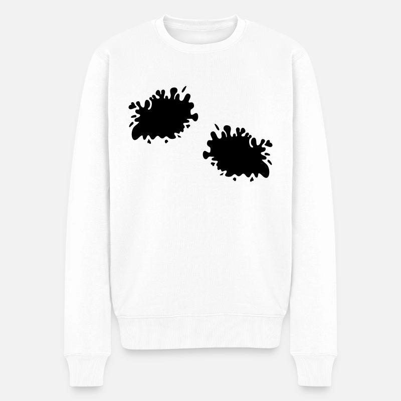 Kleckse - Männer Premium Bio Pullover - Weiß