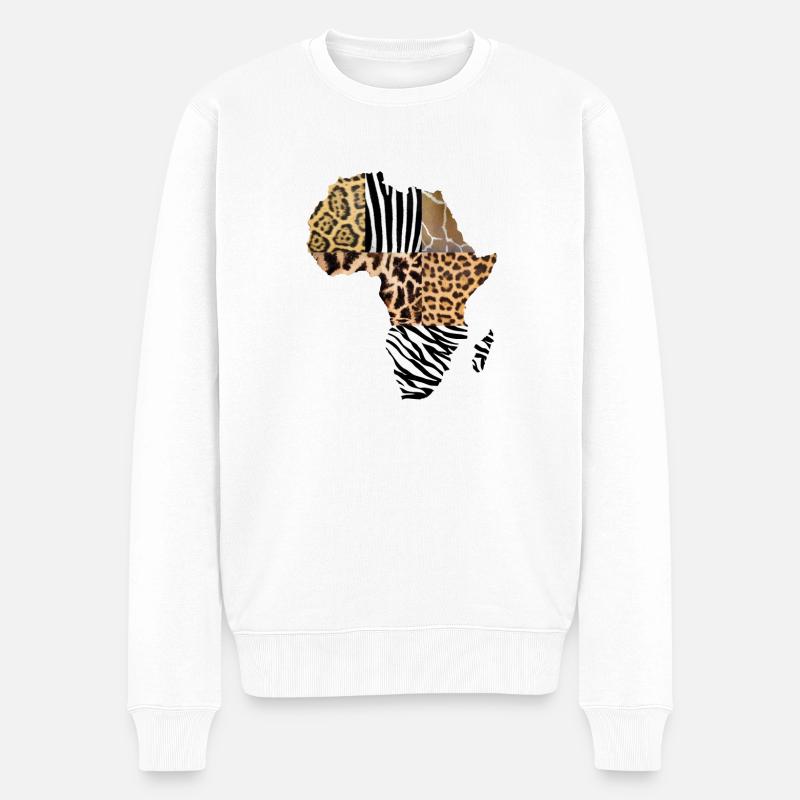 Afrika - Männer Premium Bio Pullover - Weiß