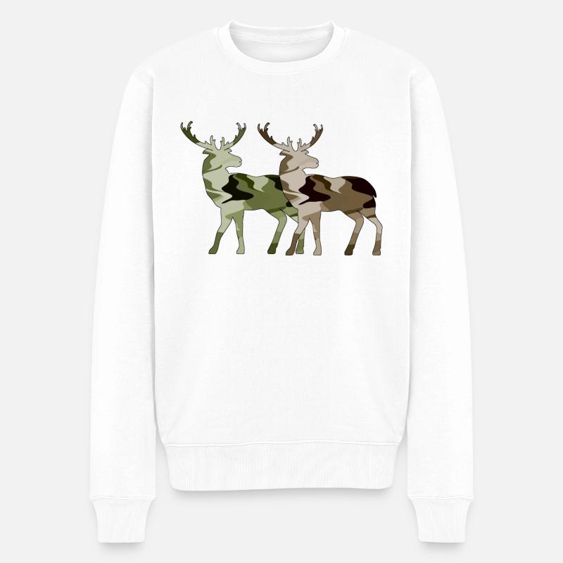 Cerf - Pull Premium bio Homme - blanc