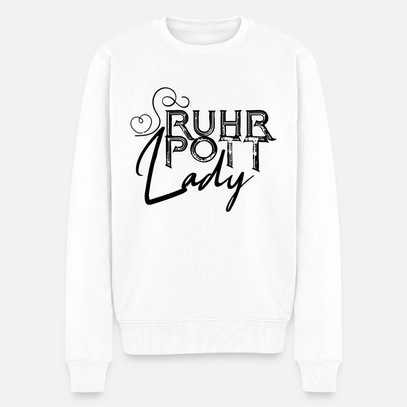 Ruhrpott Lady - Männer Premium Bio Pullover - Weiß