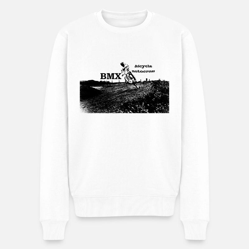 bmx race racing vtt motocross - Pull Premium bio Homme - blanc