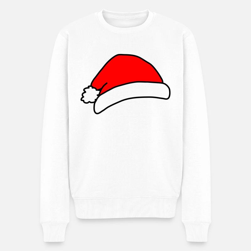 Weihnachtsmuetze - Männer Premium Bio Pullover - Weiß