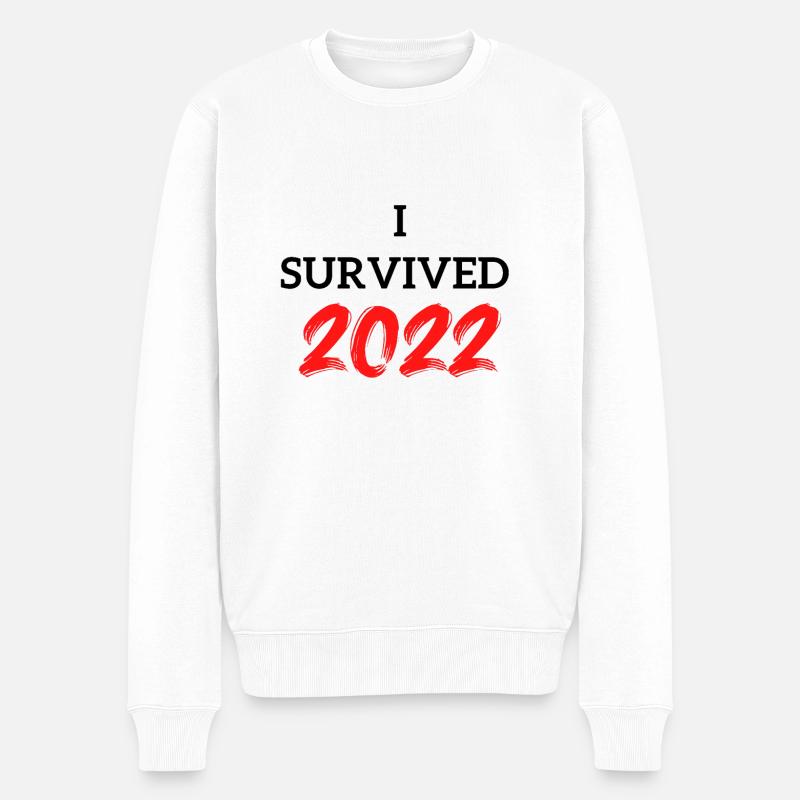 I Survived 2022 - Männer Premium Bio Pullover - Weiß
