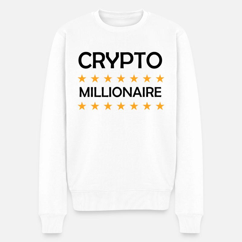 Crypto Bitcoin Trading - Pull Premium bio Homme - blanc