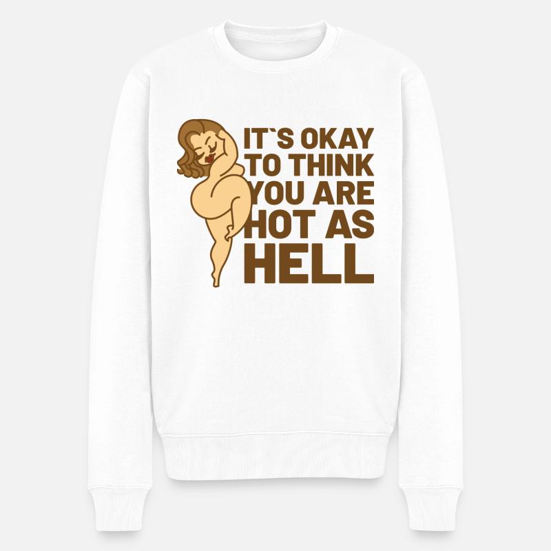 Courbé chaud comme l’enfer - Pull Premium bio Homme - blanc