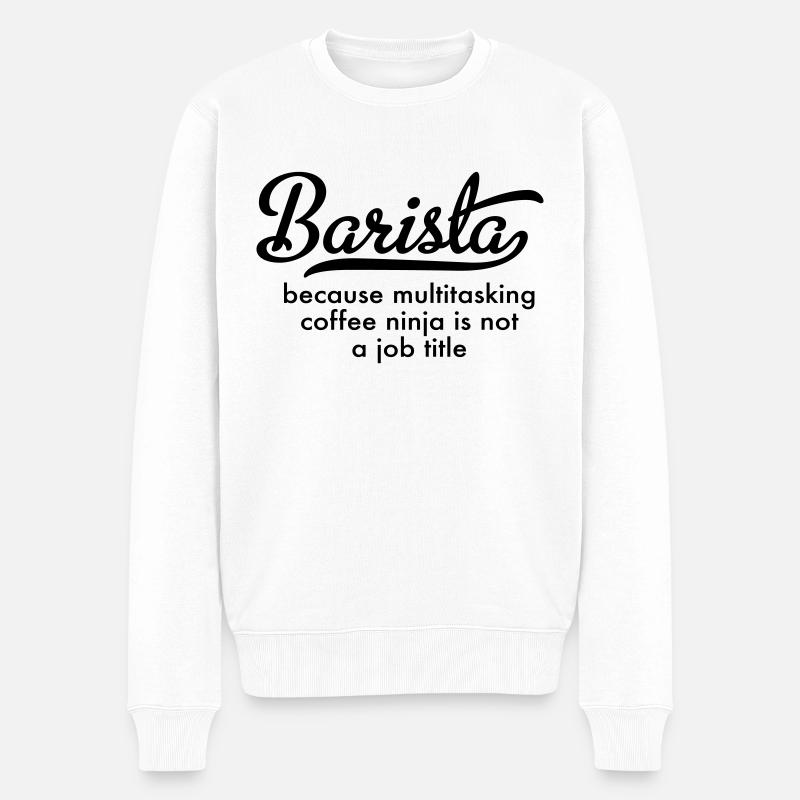 barista - Männer Premium Bio Pullover - Weiß