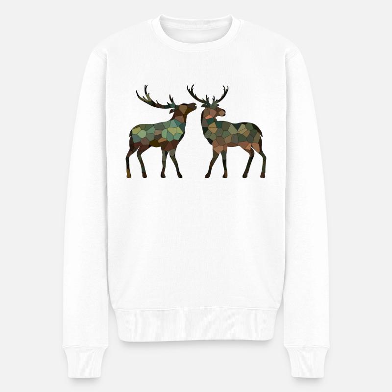 Cerf - Pull Premium bio Homme - blanc