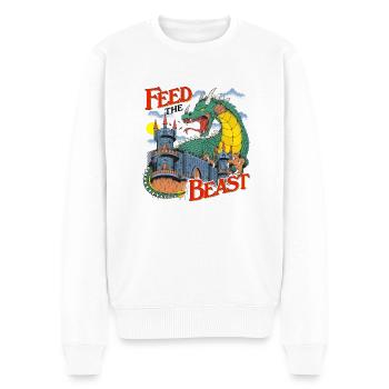 Das Tier füttern - Männer Premium Bio Pullover - Weiß - Vorne - Thijin (182cm)