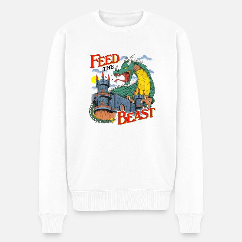 Das Tier füttern - Männer Premium Bio Pullover - Weiß