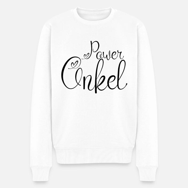 Power Onkel Schwarz1 - Männer Premium Bio Pullover - Weiß