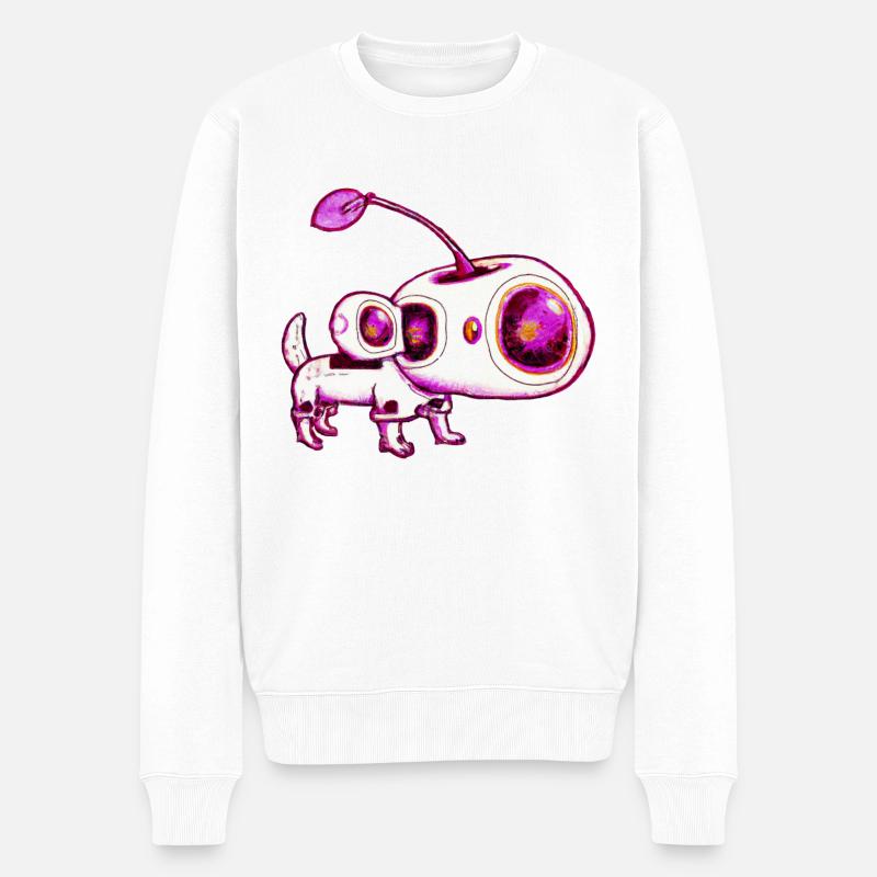 Space Dog - Männer Premium Bio Pullover - Weiß