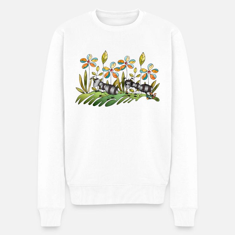 Ameisen - Männer Premium Bio Pullover - Weiß