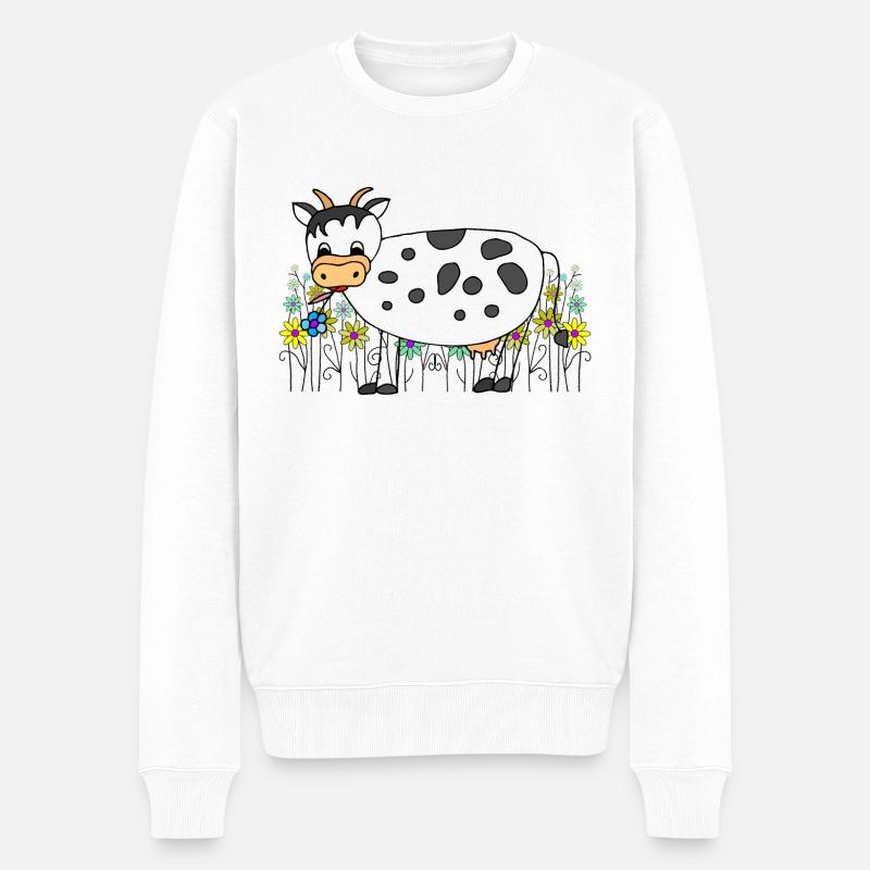 Vache - Pull Premium bio Homme - blanc