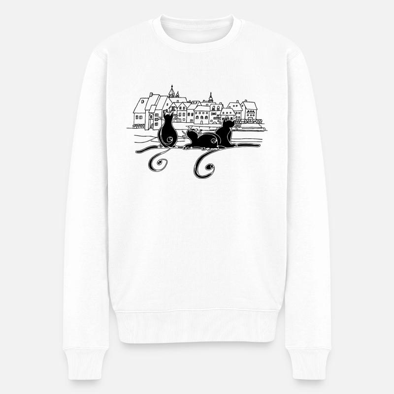 Chats - Pull Premium bio Homme - blanc