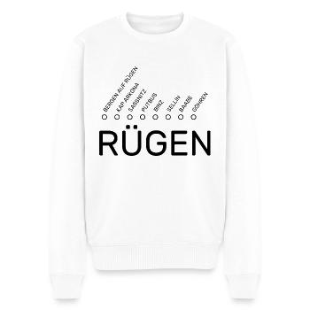 Rügen Haltepunkte - Männer Premium Bio Pullover - Weiß - Vorne - Thijin (182cm)