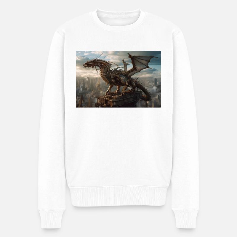 Dragon 1 - Männer Premium Bio Pullover - Weiß