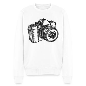 Appareil photo reflex mono-objectif - Pull Premium bio Homme - blanc - Devant - Thijin (182cm)