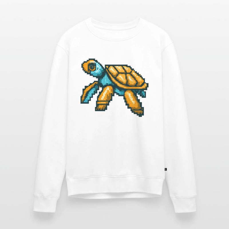 Pixel turtle dans un style 8 bits nostalgique Pull Premium bio Homme